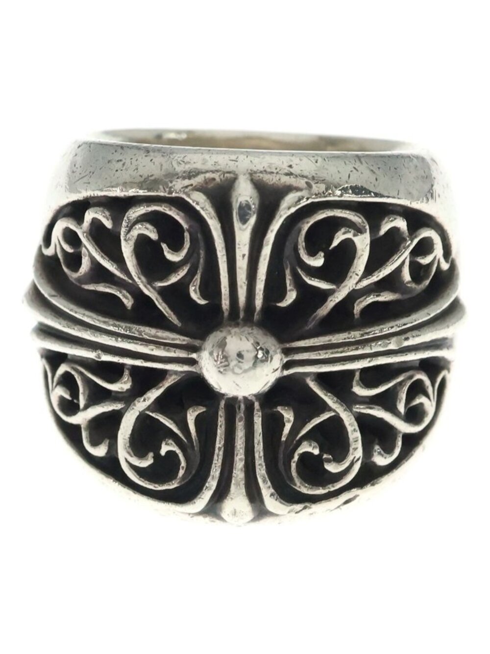 Chrome Hearts Classic Oval Cross Ring Silver